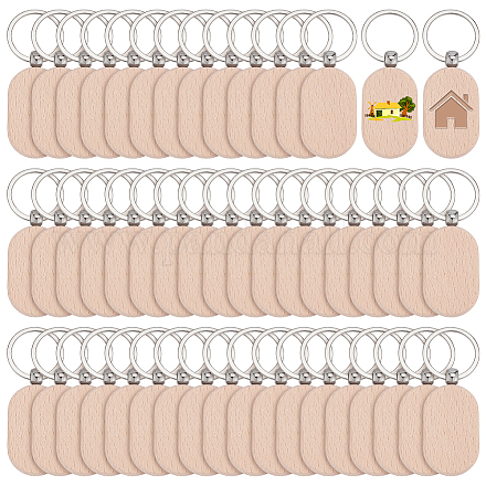 Брелки из бука&nbsp;KEYC-WH0003-22P-1-1