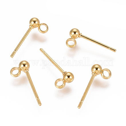 304 Stainless Steel Ear Stud Components X-STAS-F227-18A-G-1