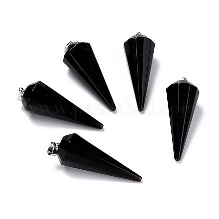 Natürlichen Obsidian Anhänger G-Z026-01F-P-1