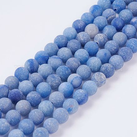 Natural Blue Aventurine Beads Strands G-P278-07-8mm-1