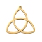 Hollow 201 Stainless Steel Pendants, Triquetra, Golden, 20x20x1mm, Hole: 1mm