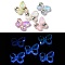 Luminous Transparent Acrylic Beads, with Rhinestone & Gold Glitter Powder, Glow in the Dark, Butterfly, Mixed Color, 19.5x22x7mm, Hole: 2mm