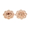 Alloy Snap Buttons, Sewing Accessories, Flower, Light Gold, 20.5x4mm, Hole: 3mm