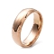 Ion Plating(IP) 304 Stainless Steel Flat Plain Band Rings, Rose Gold, Size 5~12, Inner Diameter: 15~22mm, 6mm