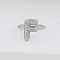 Brass Micro Pave Clear Cubic Zirconia Cuff Rings, Initial Rings for Women, Letter, Platinum, Letter F, Inner Diameter: Adjustable