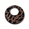 Acrylic Pendants, Flat Round, Leopard, Coconut Brown, 40.5x2.5mm, Hole: 1.6mm