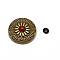 1-Hole Alloy & Turquoise Decorative Rivets, Flat Round with Chrysanthemum Pattern, for DIY Luggage and Hardware Accessaries, Cerise, 30x8.8~9.3mm, Hole: 2.5mm