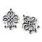 Tibetan Style Alloy Chandelier Components, Knot, Cadmium Free & Lead Free, Antique Silver, 24x18x2.5mm, Hole: 1mm, about 520pcs/1000g