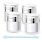 4Pcs Acrylic Empty Refillable Airless Pump Bottle, Travel Lotion Foundation Containers, Column, with 1Pc Silicone Scraper, White, 6.3~15.4x1.2~7.6cm