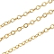 Brass Cable Chains, Soldered, Long-Lasting Plated, Flat Oval, Cadmium Free & Lead Free, Real 18K Gold Plated, Link: 2.5x2x0.3mm