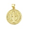 Rack Plating Brass Pendants, Cadmium Free & Lead Free, Planet, Round, Real 18K Gold Plated, 23x20x1.5mm, Hole: 3x4mm