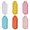 240Pcs 6 Colors Blank Hollow Paper Gift Tags Sets, Wavy Edge Rectangle Tags, Mixed Color, 7x4.5x0.03cm, Hole: 3mm and 4.5mm, 40pcs/color