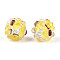 Fruit Round Resin Beads, with Polymer Clay & Rhinestone, Banana, 17~21.5mm, Hole: 2~2.5mm