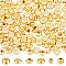 120pcs 6 styles Brass Spacer Beads, Long-Lasting Plated, Textured, Mixed Shapes, Golden, 3~6x1.7~4mm, Hole: 1.4~2mm, 20pcs/style