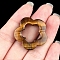 Natural Tiger Eye Hollow Flower Pendants, Plum Blossom Flower Charms, 30mm