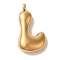 Ion Plating(IP) 304 Stainless Steel Pendants, Balloon Letter Charm, Golden, Letter L, 25.5x14x6mm, Hole: 2mm
