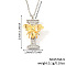 Brass Micro Pave Clear Cubic Zirconia Bee Initial Pendant Necklaces, Platinum & Golden, Letter I, 15.75 inch(40cm), pendant: 29x18mm