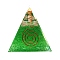 Orgonite Pyramid Resin Energy Generators, Reiki Glass Chips Inside for Home Office Desk Decoration, Lime Green, 50mm
