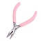 45# Carbon Steel Jewelry Pliers, Needle Nose Pliers, Polishing, Pink, 11.9x7x0.85cm