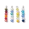 4Pcs 4 Colors Glass Pendants, with 304 Stainless Steel Loops, Round, Mixed Color, 25x4.5mm, Hole: 1.5mm, 1pc/color