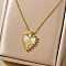 Shiny Heart Star Brass Clear Cubic Zirconia Pendant Necklaces, with White Enamel, Golden, 15.75 inch(40cm)