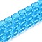 Transparent Glass Beads Strands, Barrel, Deep Sky Blue, 9x6mm, Hole: 0.7~1mm, about 42~44pcs/strand, 14.57~15.75''(37~40cm)