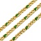 Ion Plating(IP) 304 Stainless Steel Enamel Chains, Soldered, with Spool, Green, 11x3x1.5mm