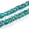 Luminous Handmade Gold Foil Glass Beads Strands, Rondelle, Glow in the Dark, Light Sea Green, 7~8.5x4.5~6.5mm, Hole: 1~1.5mm, about 80pcs/strand, 16.34 inch(41.5cm)