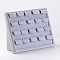 Wood Earrings Displays, Covered with Velvet, Gray, 20.4x25.1x9.8cm