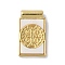 Rack Plating Religion Brass Pave Shell Rectangle Pendants, Coin Cross Charms, Lead Free & Cadmium Free, Long-Lasting Plated, Real 18K Gold Plated, 24x14x4.5mm, Hole: 2mm