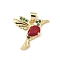 Brass Mirco Pave Cubic Zirconia and Glass Pendants, Bird, Cadmium Free & Lead Free, Long-Lasting Plated, Real 18K Gold Plated, 18.5x20x4.5mm, Hole: 4.5x3mm