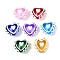 Handmade Lampwork Beads, Heart, with Enamel, Mixed Color, 15~15.5x16.5x8.5~9.5mm, Hole: 1.4mm