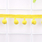 Polyester Pom Pom Ball Ribbons, Yellow, 3/4 inch(19mm), Pendant: 10mm in diameter