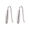 Tarnish Resistant 304 Stainless Steel Earring Hooks, Ear Wire, with Horizontal Loop, Stainless Steel Color, 17.5x9~11x3mm, Hole: 1.8~2.5mm, 20 Gauge, Pin: 0.8mm