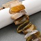 Natural Botswana Agate Beads Strands, Rectangle, Top Drilled, 22~60x6~14x6~9mm, Hole: 1.5~2mm, about 17~22pcs/strand, 7.48''~8.07''(19~20.5cm)