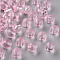 Transparent Acrylic Beads, Round, Pink, 8x7mm, Hole: 2mm, about 1745pcs/500g