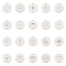 304 Stainless Steel Links Connectors, Laser Cut, Flat Round with Heart, Stainless Steel Color, 11.5x1mm, Hole: 1.2mm, 20 patterns, 2pcs/pattern, 40pcs/box