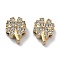 PVD Vacuum Plating 304 Stainless Steel Crystal Rhinestone Beads, Slide Charms, Real 18K Gold Plated, Clover, 10.5x8x4mm, Hole: 6.5x1.4mm