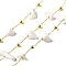 Handmade Natural White Jade Chip Beaded Chains, Soldered, with Rack Plating Brass Findings, Long-Lasting Plated, Lead Free & Cadmium Free, with Spool, Real 18K Gold Plated, 5~14x2~7x3~7mm