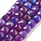 Natural Quartz Imitation Sugilite Beads Strands, Dyed, Faceted, Cube, Dark Violet, 6.5~7x6.5~7x6.5~7mm, Hole: 1mm, about 61~62pcs/strand, 15.47~15.67 inch(39.3~39.8cm)