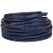 10M Folding Glitter PU Leather Cord, Flat, Marine Blue, 5x2mm, about 10.94 Yards(10m)/Set