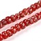 Luminous Handmade Gold Foil Glass Beads Strands, Rondelle, Glow in the Dark, Crimson, 7~8.5x4.5~6.5mm, Hole: 1~1.5mm, about 80pcs/strand, 16.34 inch(41.5cm)