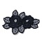 Lace Polyester Embroidery Organza Ornament Accessories, Sewing Craft Decoration, Flower, Midnight Blue, 137x92x0.9mm