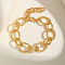 304 Stainless Steel Cable Chains Bracelets for Women, Golden, 6-3/4~8-5/8 inch(17~22cm)