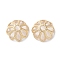 Rack Plating Brass Bead Caps, Long-Lasting Plated, Lead Free & Cadmium Free, 8-Petals, Flower, Light Gold, 8x3mm, Hole: 1.4mm