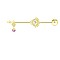 Brass Rhinestone Nipple Rings, Golden, Key, 47mm