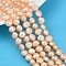 Natural Cultured Freshwater Pearl Beads Strands, Two Sides Polished, Grade 6A++, PeachPuff, 7~8mm, Hole: 0.7mm, about 47~49pcs/strand, 13.19''~13.58''(33.5~34.5cm)