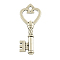 Tibetan Style Alloy Key Pendants, Cadmium Free & Lead Free, Antique Silver, 47x19x5mm, Hole: 4mm, about 180pcs/1000g