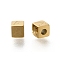 Ion Plating(IP) 304 Stainless Steel Beads, Cube with Letter, Real 14K Gold Plated, Letter A, 5x5x5mm, Hole: 2mm