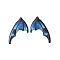 Translucent Resin Glitter Powder Pendants, Wing Charms, Dodger Blue, 48x34x2mm, Hole: 1.2mm